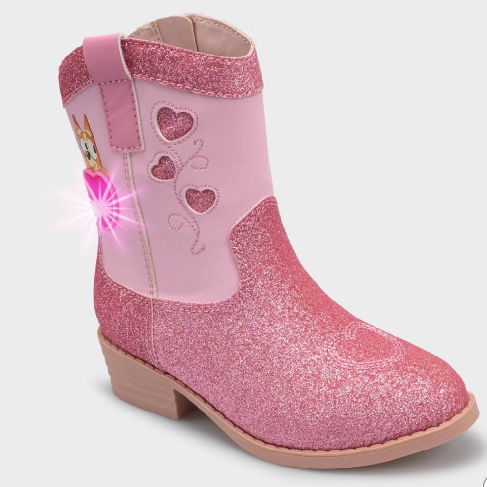 Toddler Girls Bluey Light Up Western Boots - Pink🌟RARE🌟
